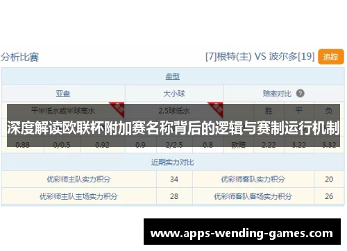 深度解读欧联杯附加赛名称背后的逻辑与赛制运行机制