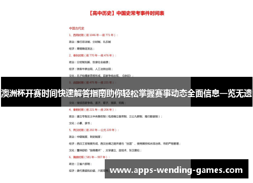 澳洲杯开赛时间快速解答指南助你轻松掌握赛事动态全面信息一览无遗